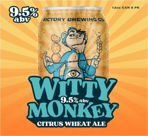 Victory Brewing Co® Witty Monkey® Citrus Wheat Ale Perspective: right