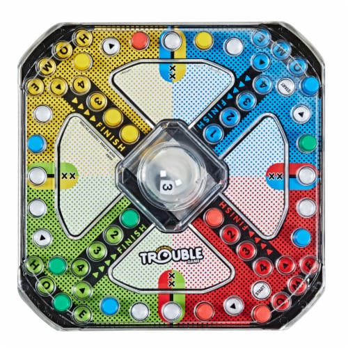 Hasbro Gaming Pop-O-Matic Trouble Board Game Perspective: right