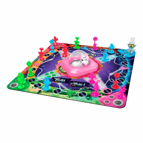 Hasbro Gaming DreamWorks Trolls World Tour Pop-O-Matic Trouble Board Game Perspective: right