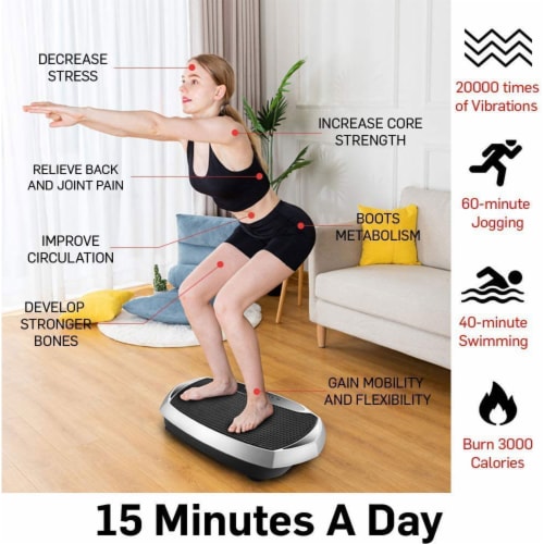 EILISON Bolt Vibration Plate Home Exercise Machine, 350 Pound Capacity, Silver Perspective: right