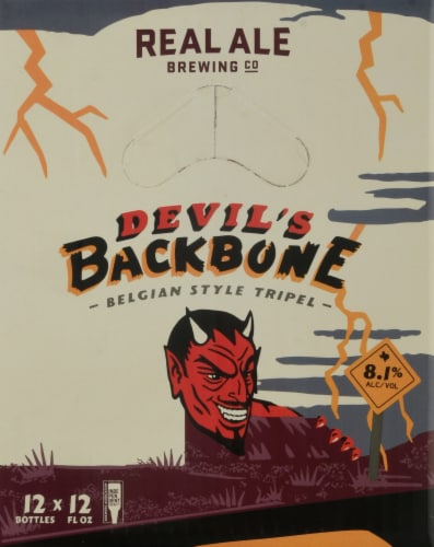 Real Ale Brewing Company Devil's Backbone Belgian-Style Tripel Beer Perspective: right