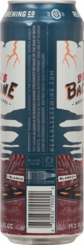Real Ale Devil's Backbone Belgian Tripel Craft Beer single can Perspective: right