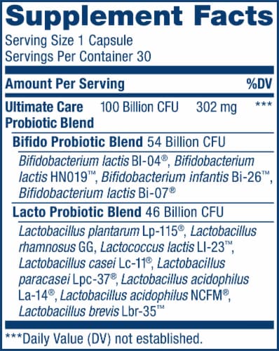 Renew Life Ultimate Care Probiotic Capsules Perspective: right