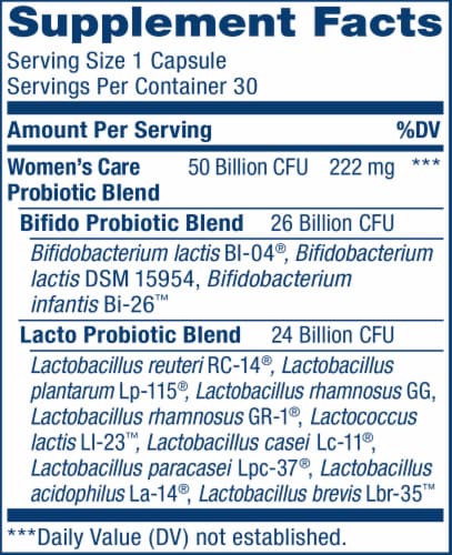 Renew Life Women's Care Vaginal Probiotics Capsules Perspective: right