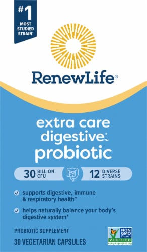 Renew Life Extra Care Go-Pack Probiotic Capsules Perspective: right
