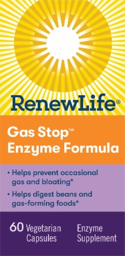 Renew Life Gas Stop Enzyme Formula Capsules Perspective: right