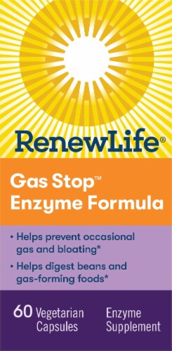 Renew Life Gas Stop Enzyme Formula Capsules Perspective: right