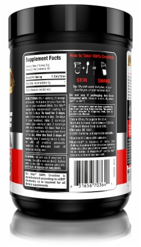 Six Star Elite Series 100% Creatine Unflabored Dietary Supplement Perspective: right