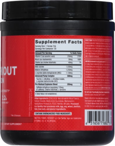 Six Star™ Explosion Fruit Punch Pre-Workout Perspective: right