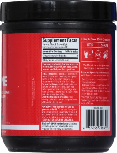 Six Star™ 100% Unflavored Creatine Perspective: right