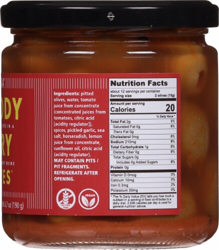 Divina® Pitted Bloody Mary Greek Olives® in a Savory Bloody Mary Brine Perspective: right