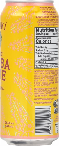 Guayaki Peach Revival Yerba Mate Organic Tea Perspective: right