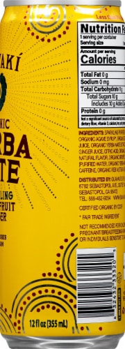 Guayaki Yerba Mate Grapefruit Ginger Soda Perspective: right