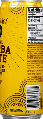 Guayaki Yerba Mate Grapefruit Ginger Soda Perspective: right