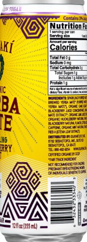 Guayaki Yerba Mate Organic Sparkling Blackberry Mint Tea Perspective: right