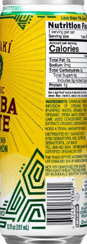 Guayaki Organic Yerba Mate Sparkling Lima Limon Tea Perspective: right