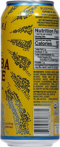 Guayaki Yerba Mate Organic Bluephoria Energy Drink Perspective: right