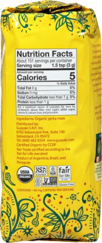 Guayaki Yerba Mate Traditional Loose Leaf Tea Perspective: right