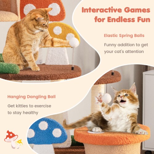 Slickblue 4-In-1 Cat Tree with 2 Condos and Platforms for Indoors Perspective: right