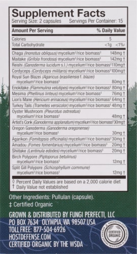 Host Defense Mushrooms My Comprehensive Immune Support Capsules Perspective: right