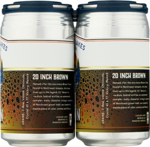 Cascade Lakes 20 Inch Brown Ale Beer Perspective: right