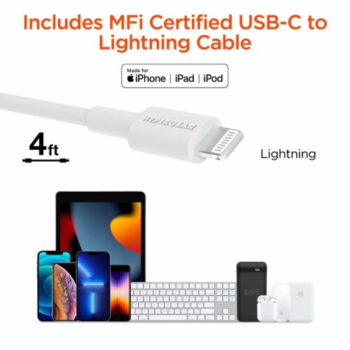 Hypergear 15623 SpeedBoost 25W PD USB-C Car Kit - White Perspective: right