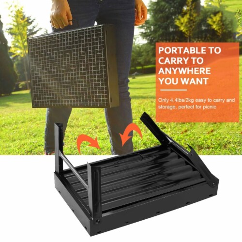 Portable BBQ Grill Foldable Charcoal Grill Lightweight Smoker Grill Perspective: right