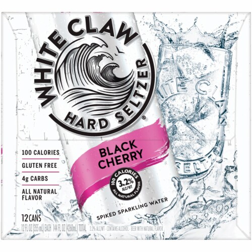 White Claw Black Cherry Hard Seltzer Perspective: right