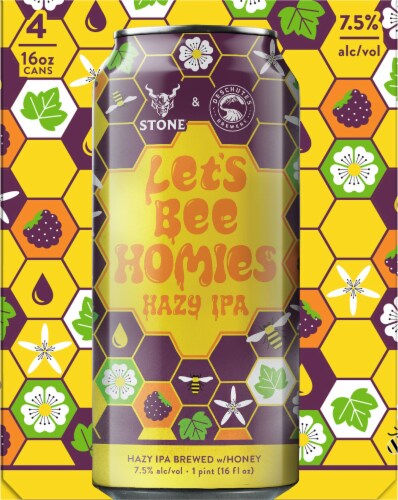 Stone Brewing Co. Let's Bee Homies Hazy IPA Craft Beer Perspective: right