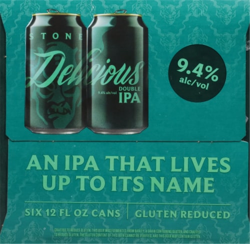 Stone® Delicious Double IPA™ Craft Beer Cans Perspective: right