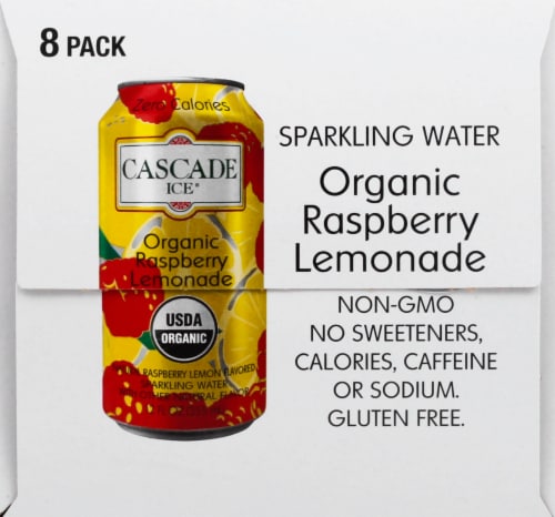 Cascade Ice® Raspberry Lemonade Flavored Sparkling Water Cans Perspective: right
