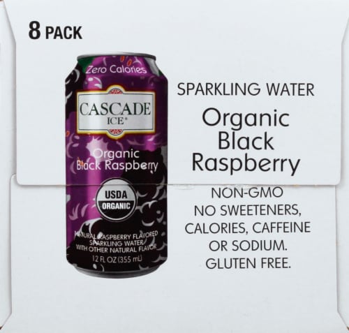 Cascade Ice® Black Raspberry Flavored Sparkling Water Cans Perspective: right