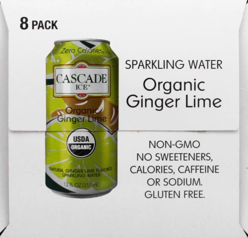 Cascade Ice® Ginger Lime Flavored Sparkling Water Cans Perspective: right