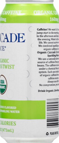 Cascade Ice® Caffeinated Citrus Twist Flavored Sparkling Water Can Perspective: right
