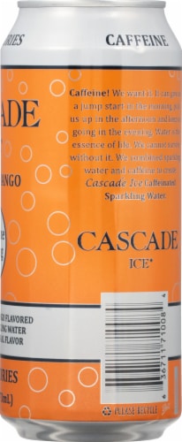Cascade Ice® Caffeinated Orange Mango Flavored Sparkling Water Can Perspective: right