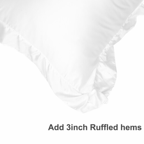 PiccoCasa 2 Pcs Ruffled Satin Pillowcase with Envelope Closure Perspective: right