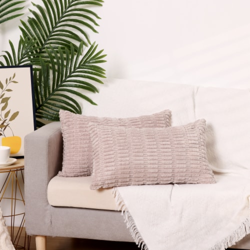 uxcell Pack of 2 Corduroy Decorative Throw Pillow Covers Boho Cushion Cases Perspective: right