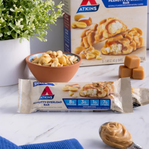 Atkins Peanutty Overload Snack Bars Perspective: right