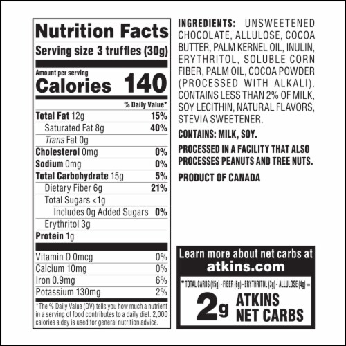 Atkins Endulge Dark Chocolate Truffles Perspective: right