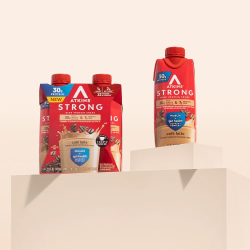 Atkins Strong Cafe Latte High Protein Shakes Perspective: right