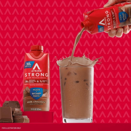 Atkins Strong Milk Chocolate High Protein Shake Perspective: right