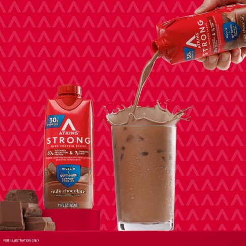 Atkins Strong Milk Chocolate High Protein Shake Perspective: right