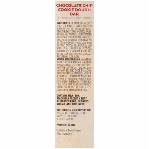 Atkins® Advantage Protein-Rich Chocolate Chip Cookie Dough Meal Bars Perspective: right