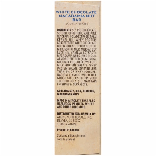 Atkins White Chocolate Macadamia Nut Snack Bars Perspective: right