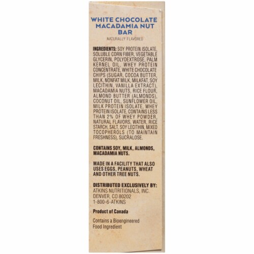 Atkins White Chocolate Macadamia Nut Nutrition Bars Perspective: right