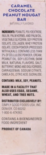 Atkins Caramel Chocolate Peanut Nougat Bars 5 Count Perspective: right