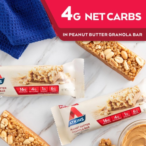 Atkins Peanut Butter Granola Meal Protein Bar Perspective: right