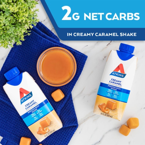 Atkins® Creamy Caramel Protein Shakes Perspective: right