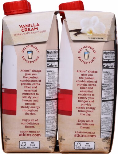 Atkins® Vanilla Cream Protein-Rich Shakes Perspective: right