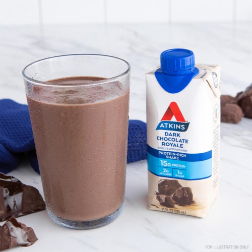 Atkins Dark Chocolate Royale Protein Shake Perspective: right